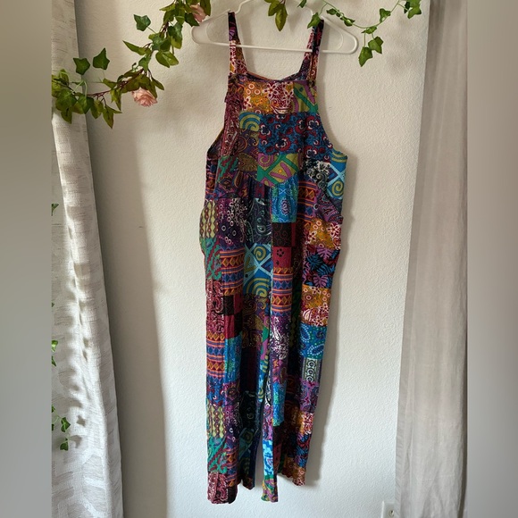 BOHEMIAN PATCHWORK OVERALLS, LARGE - Picture 1 of 5